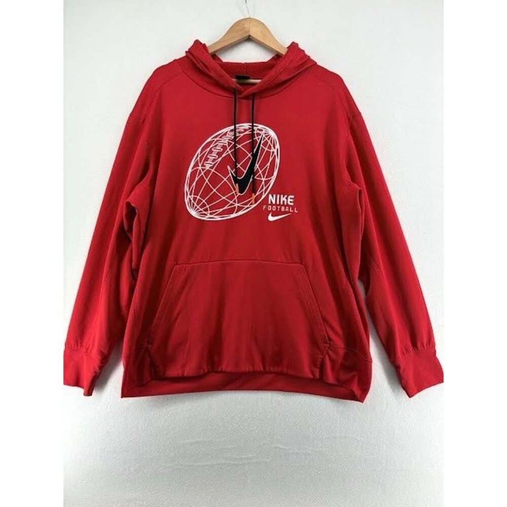 Men's Nike Size XXL Hoodie Red and‎ Black Football Graphics Dri-Fit